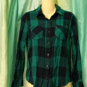 Girl's Blue-Green Plaid Shirt